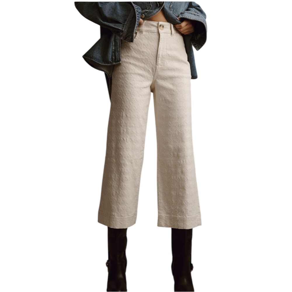 Anthropologie The Skipper High-Rise Crop‎ Wide-Leg Jeans by Pilcro NWT 32